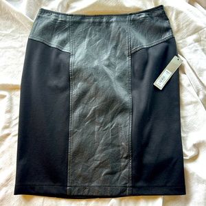 Apt.9 black skirt with faux leather NWT - Size 6